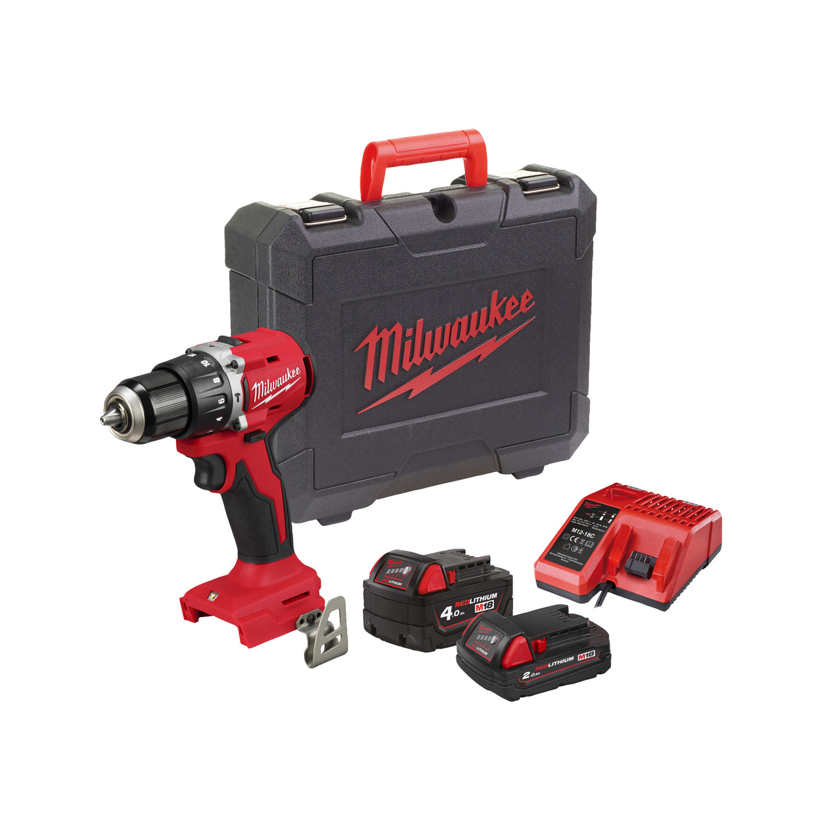 Milwaukee Taladro percutor compacto sin escobillas M18™, 2 velocidades, par máximo 60,5Nm M18BLPDRC-422C
