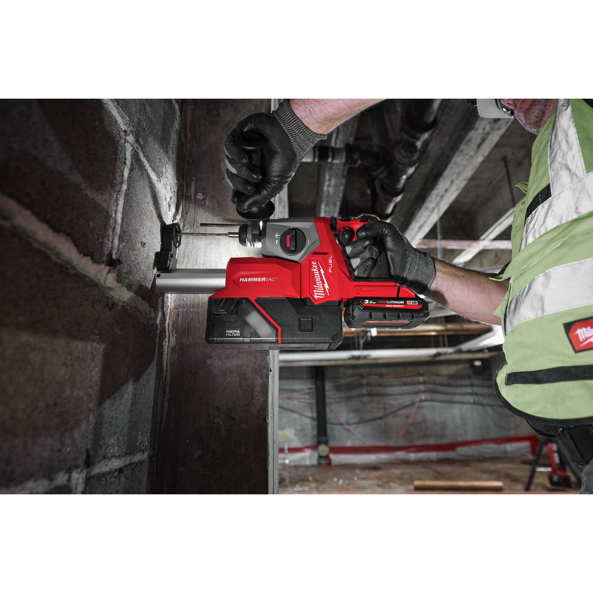 Milwaukee Martillo combinado SDS-Plus M18 FUEL™, 16mm con extractor de polvo, 1 M18FHAC16-0X — imagen 2