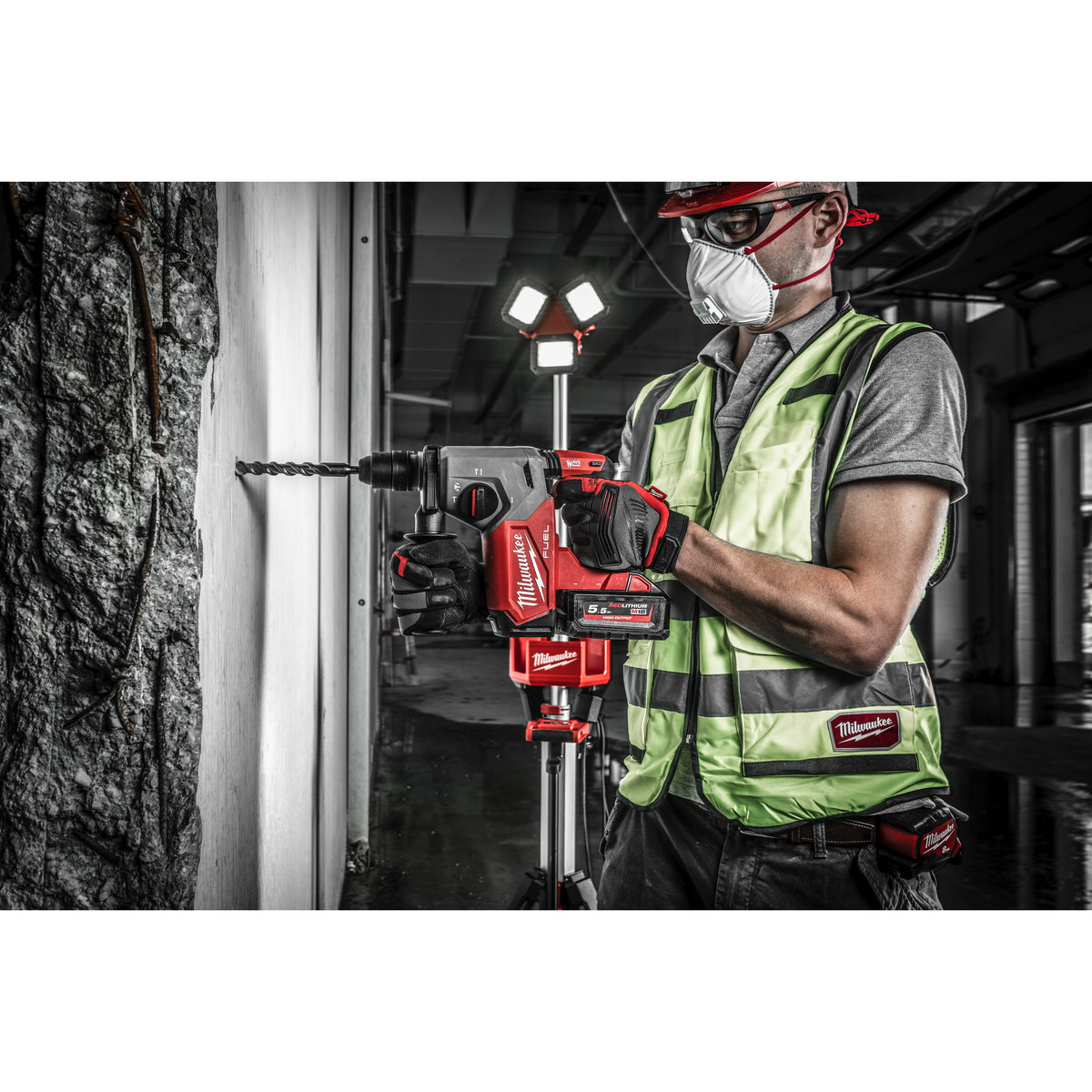 Milwaukee Martillo combinado SDS-Plus M18 FUEL™, 4 modos, 2,5J de energía de impacto M18FHX-552X — imagen 3