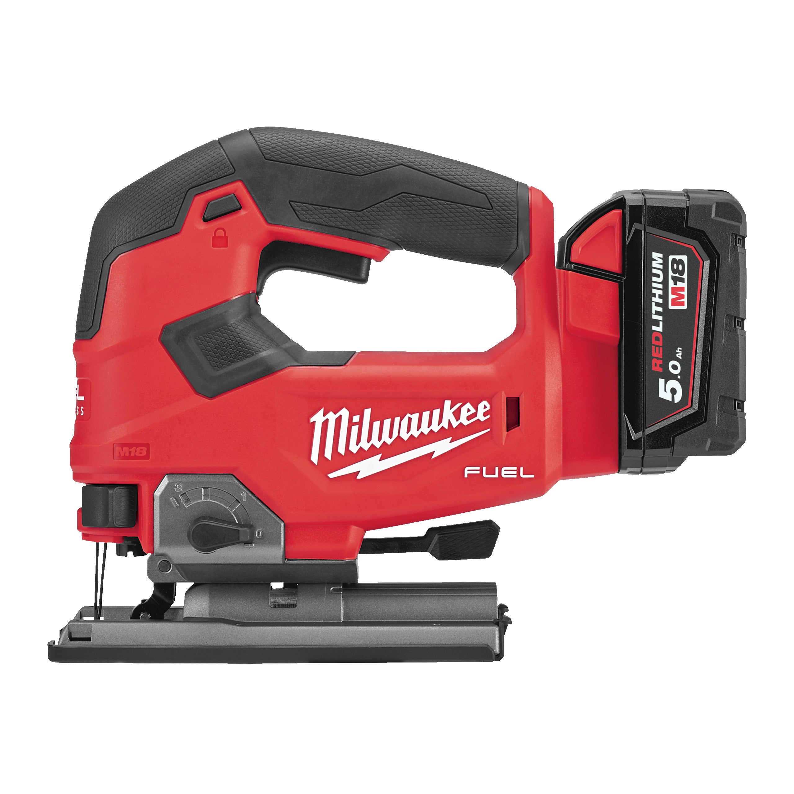 Milwaukee Sierra de calar con empuñadura cerrada M18 FUEL™, capacidad máxima en madera 135mm M18FJS-502X