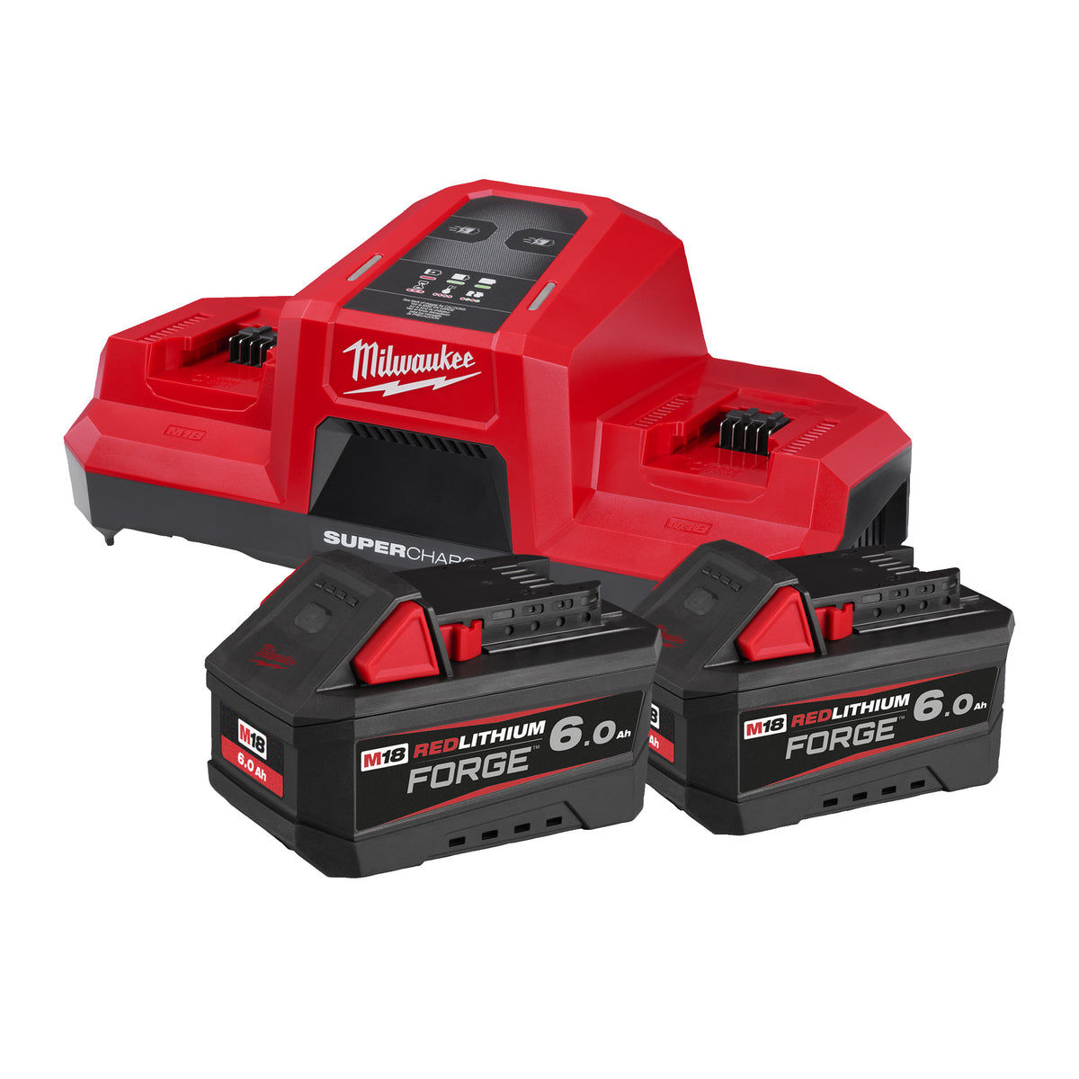 Milwaukee Kit 2 baterías M18FB6 + super cargador rápido doble puerto M18DBSC M18FORGENRG-602