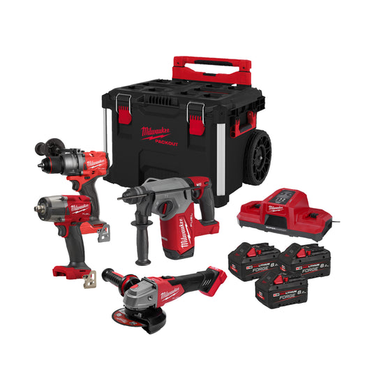 Milwaukee Powerpack M18FPP4HF-803P (M18FPD3 + M18FMTIW2F12 + M18FSAG125XB + M18FH)