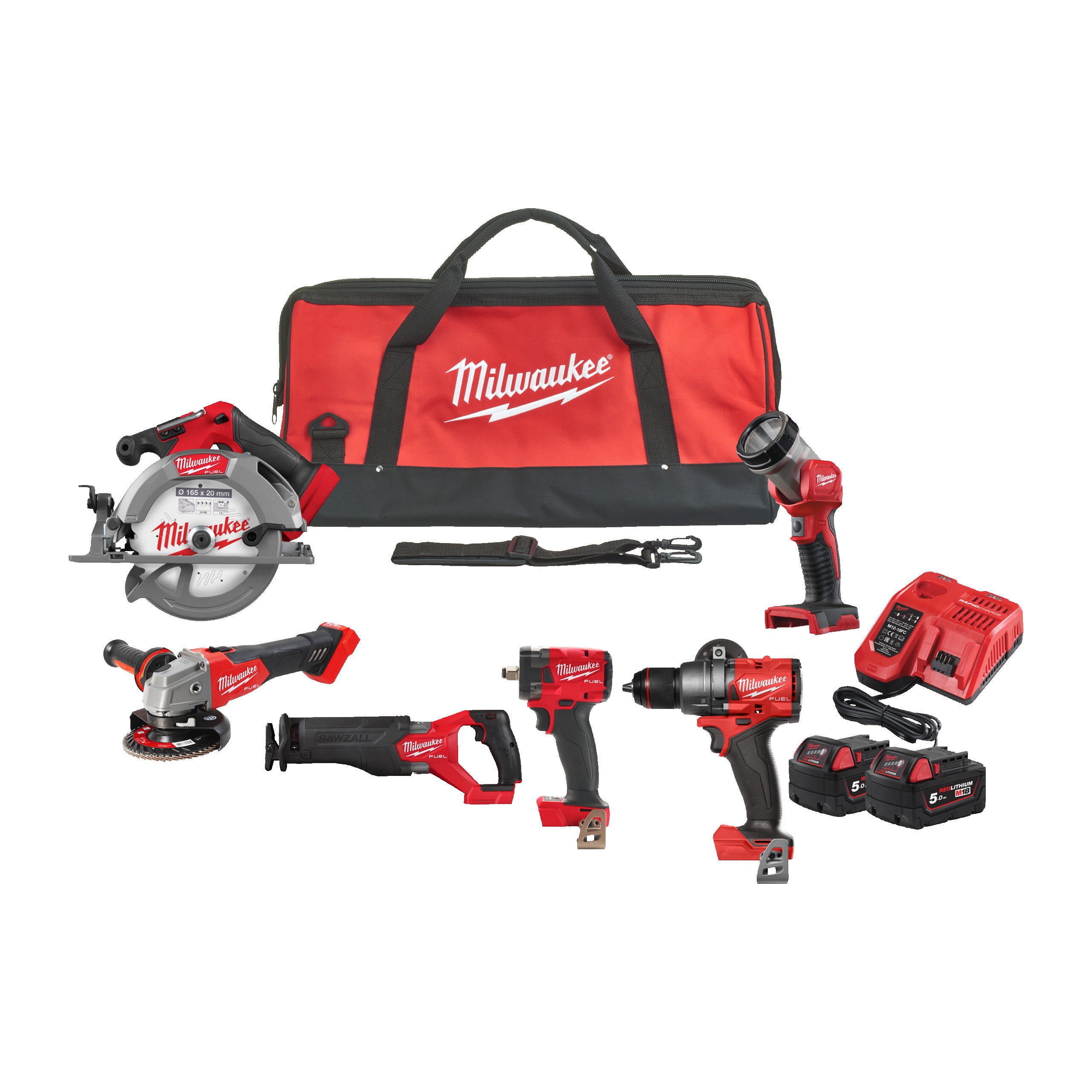 Milwaukee Powerpack M18FPP6H3-502B (M18FPD3 + M18FIW2F12 + M18FDS552 + M18FSZ + M18FSAG125X)