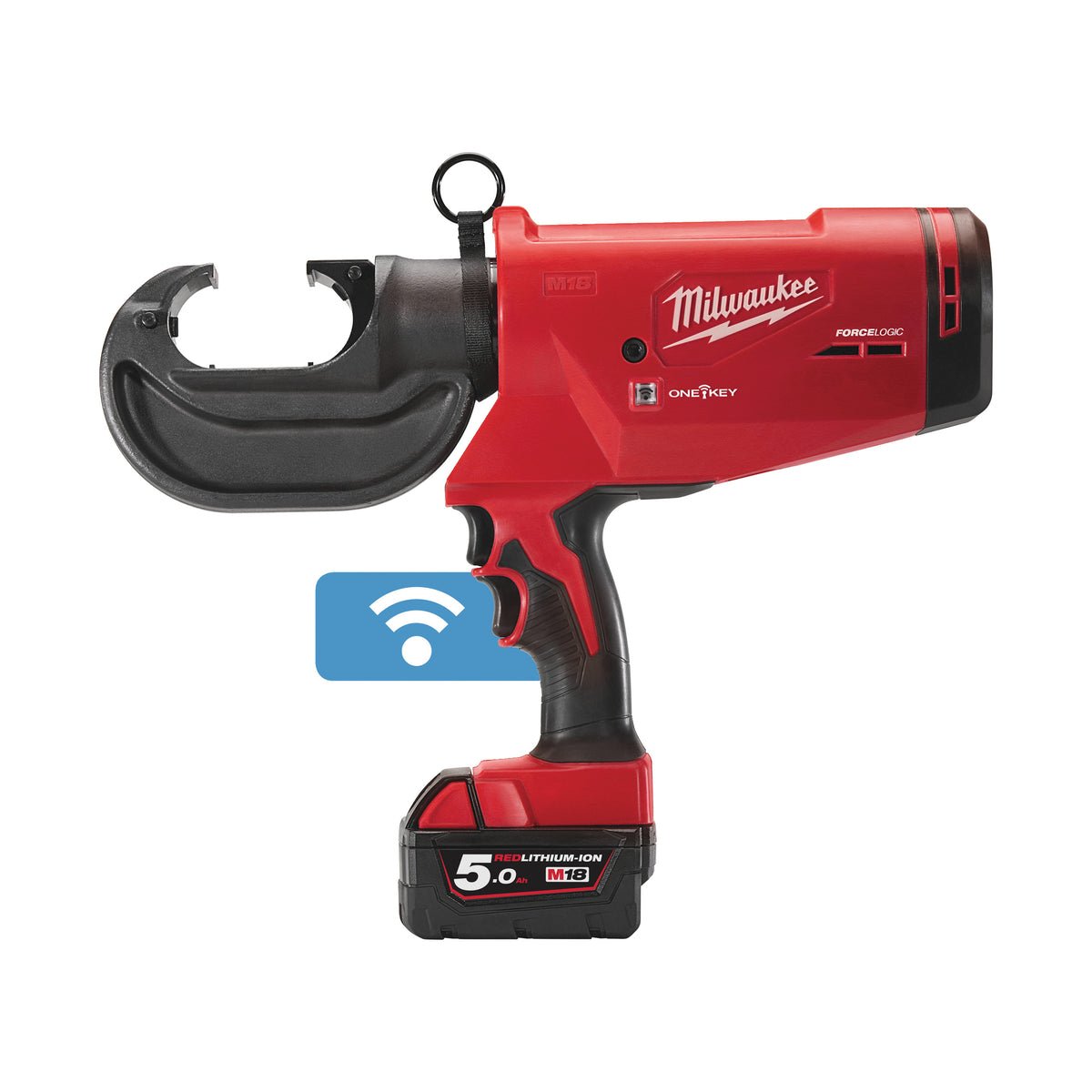 Milwaukee Crimpadora de cable hidráulica M18™ ONE-KEY™ FORCE LOGIC™, fuerza de prensado 109kN M18HCCT109/42-522C