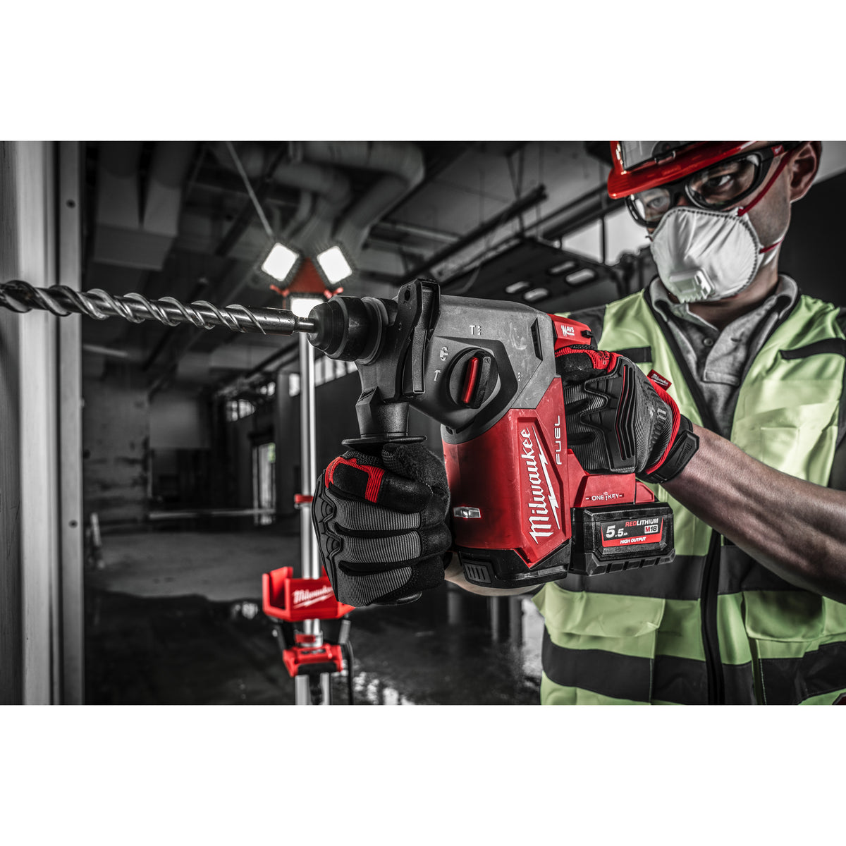 Milwaukee Martillo combinado SDS-Plus M18 FUEL™ ONE-KEY™, 4 modos, 2,5J de energía de impacto M18ONEFH-0X — imagen 2