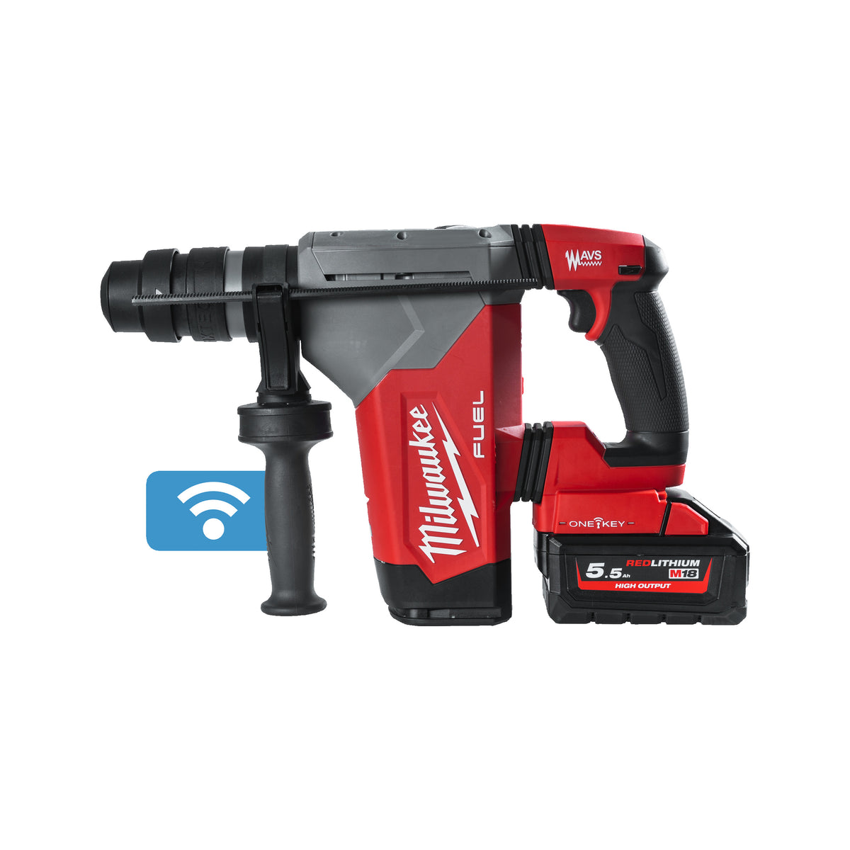 Milwaukee Martillo combinado SDS-Plus M18 FUEL™ ONE-KEY™, 4 modos, 5J de energía de impacto M18ONEFHPX-552X