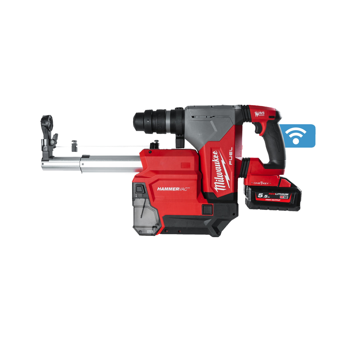 Milwaukee Martillo combinado SDS-Plus M18 FUEL™ ONE-KEY™, extractor de polvo M18 FPDDEXL M18ONEFHPXDEL-552C