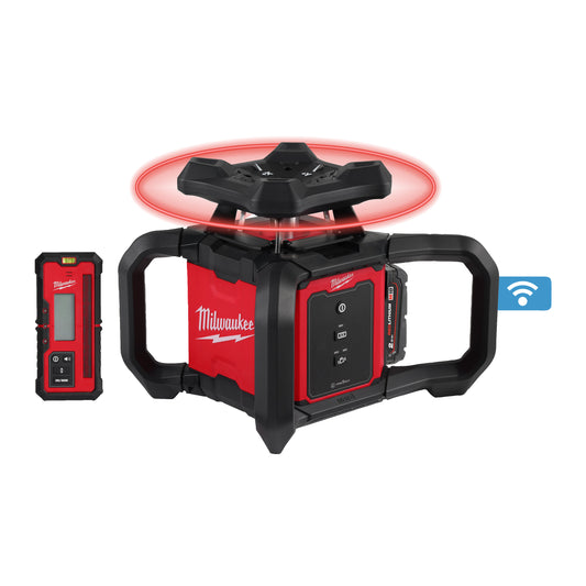 Milwaukee Nivel láser rotativo M18™ ONE-KEY™, 600m, rojo, horizontal, precisión 1,6mm en 30m M18RLOH600-201C