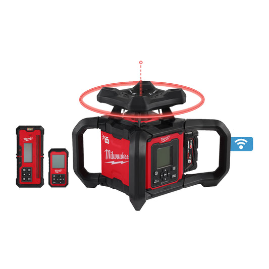 Milwaukee Nivel láser rotativo M18™ ONE-KEY™, 1.200m, rojo, horizontal/vertical M18RLOHV1200-501C