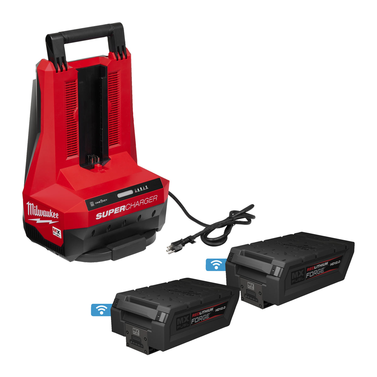 Milwaukee Kit 2 baterías REDLITHIUM™ FORGE™ MXFHD812 + cargador MXFSC MXFFORGENRG-122