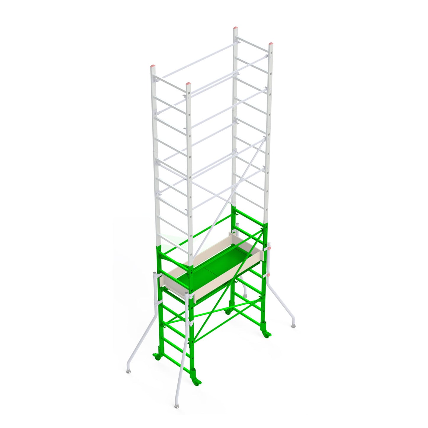 RAPIDO 140 | Andamio de aluminio con ruedas y plataforma de 140x60 cm.