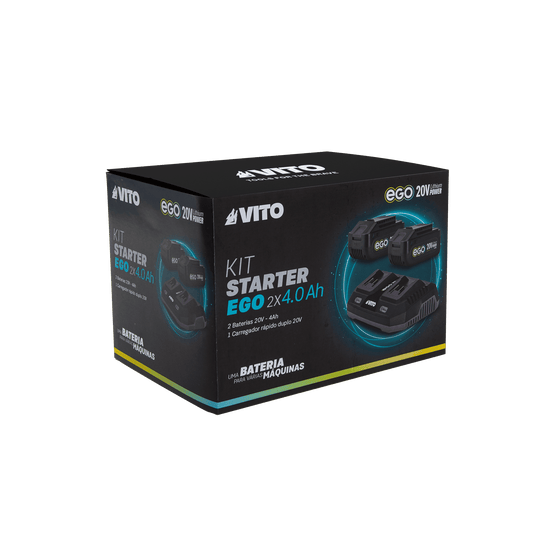 VITO Kit Starter Ego 2X4.0Ah: 2X Baterias 20V 4Ah + Cargador Duplo