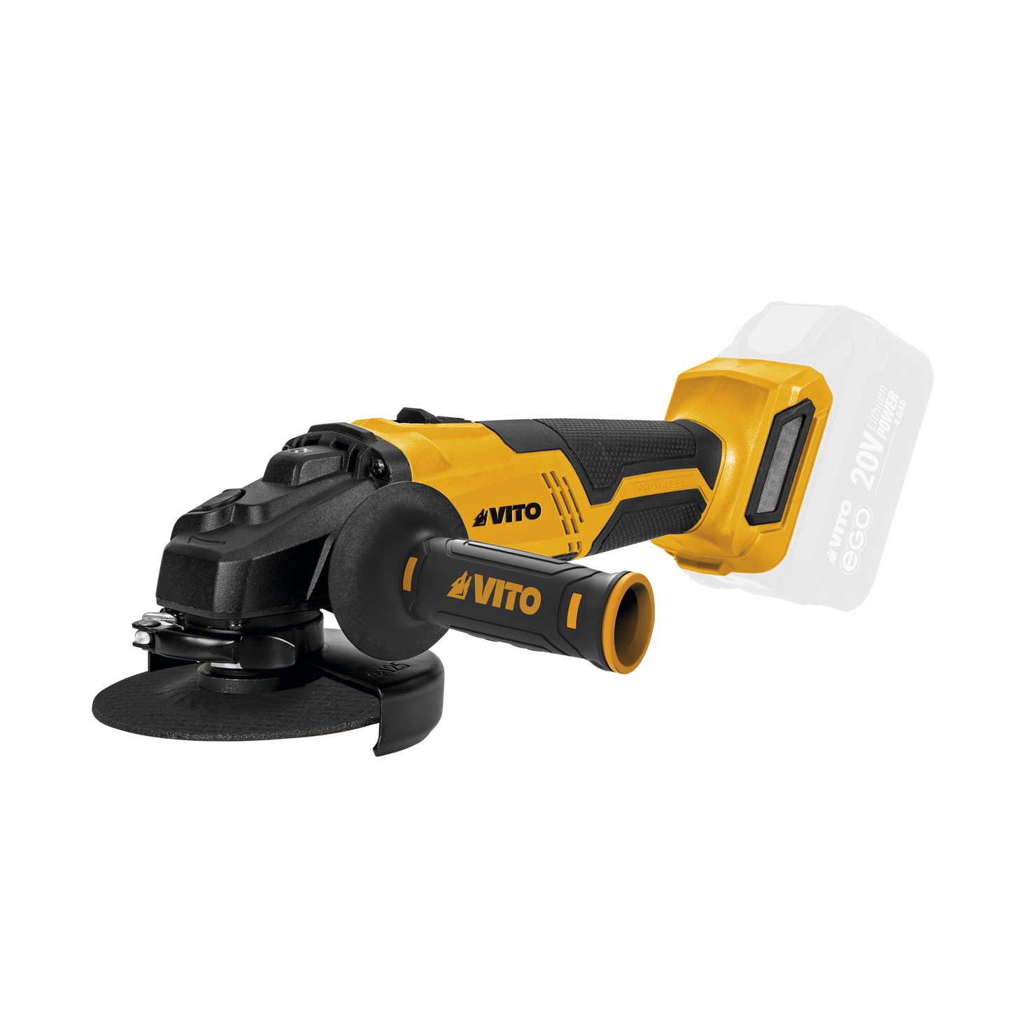 VITO Amoladora Brushless 115Mm Ego 20V, Con Bateria, Cargador Y Caja Bmc