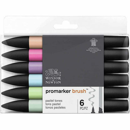 Set mit 6 Promarker-Pinseln in Pastelltönen 