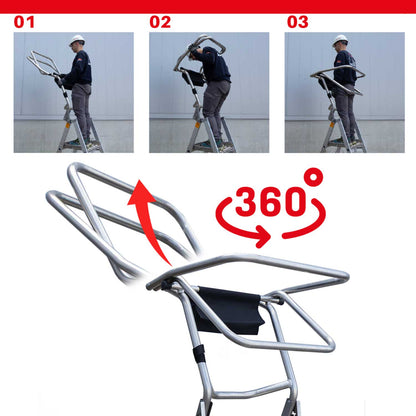 PL-COMPACT | Escalera plegable con amplia plataforma de trabajo
