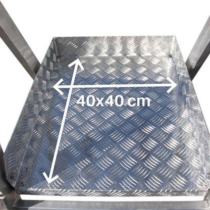 PL-PICK | Escalera plegable con amplia plataforma de trabajo y bandeja superior