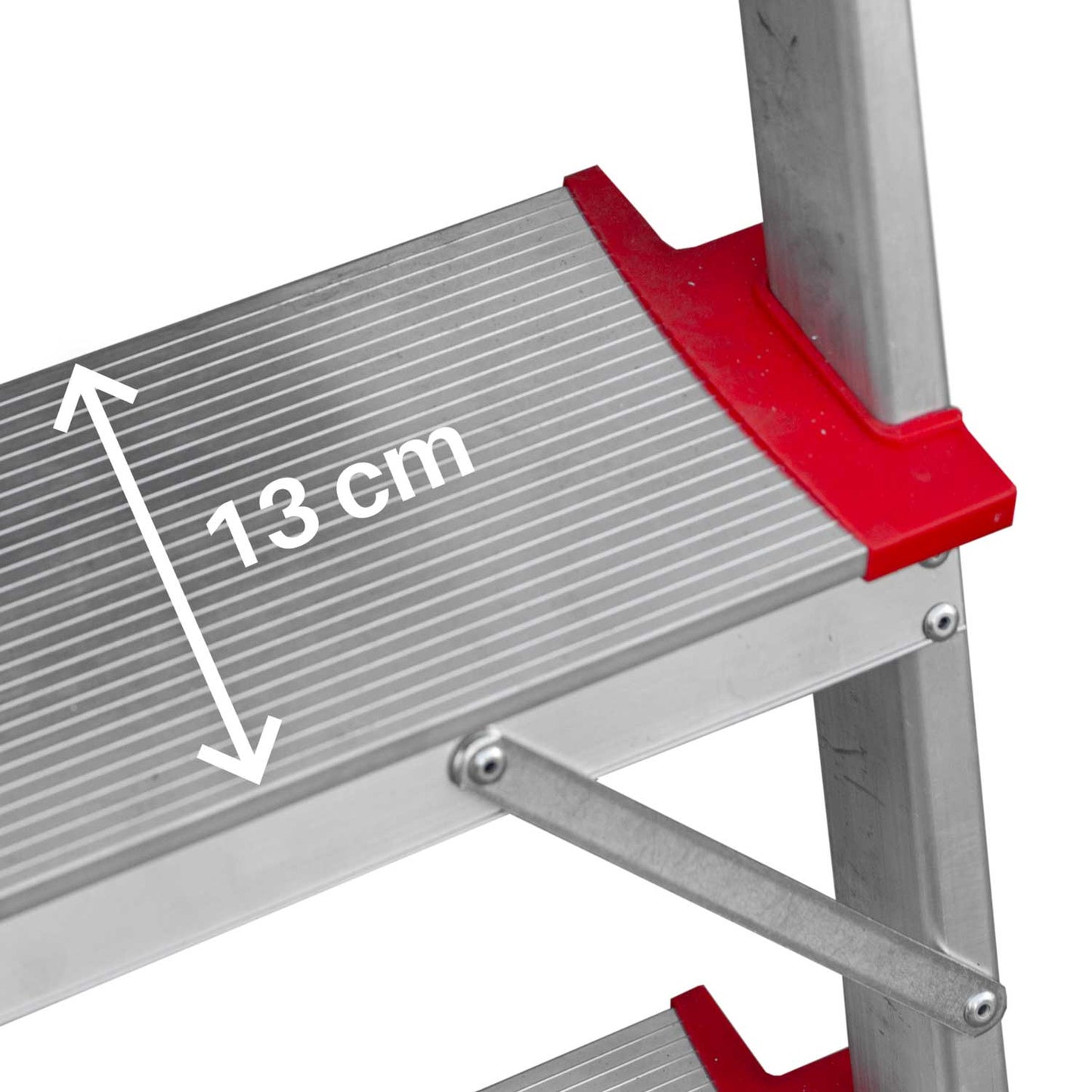 PL-PICK | Escalera plegable con amplia plataforma de trabajo y bandeja superior