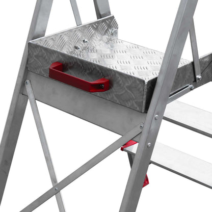 PL-PICK | Escalera plegable con amplia plataforma de trabajo y bandeja superior