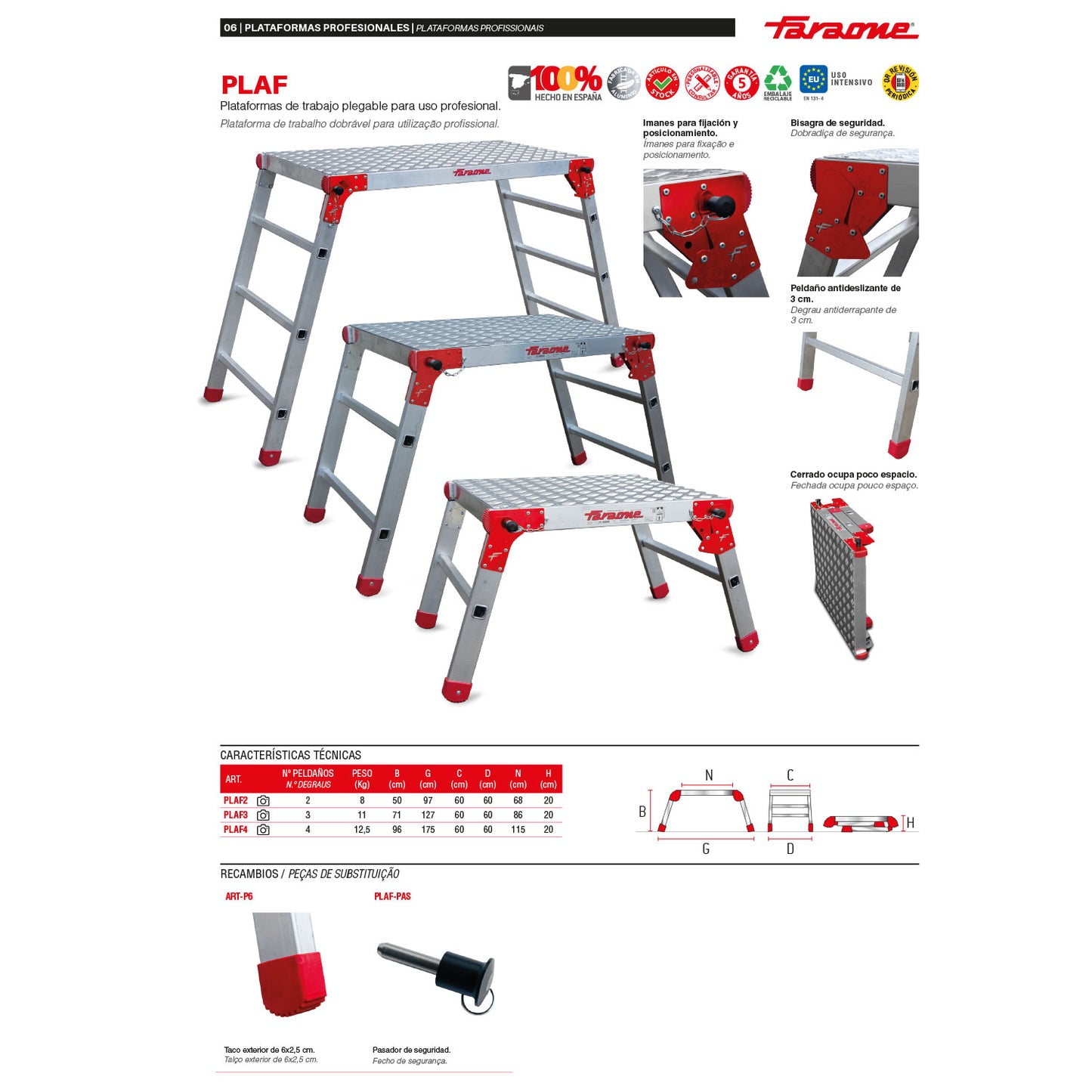 PLAF | Plataforma de trabajo plegable para uso profesional