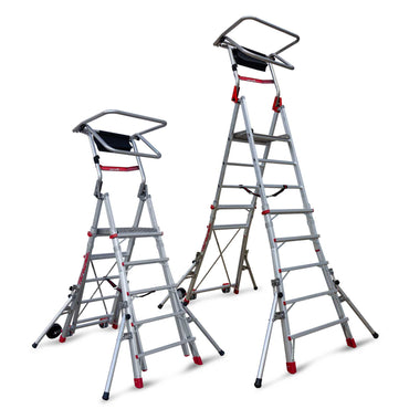 PLS-COMPACT | Escalera plegable con amplia plataforma y altura regulable
