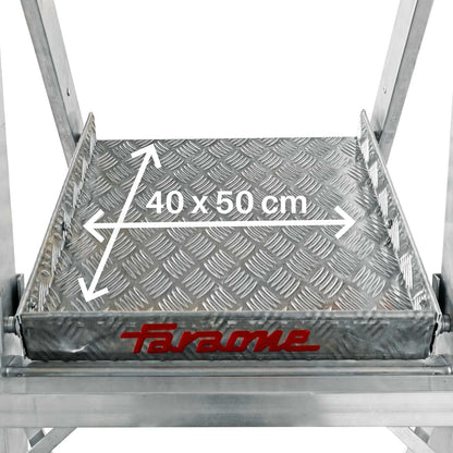PLS-COMPACT | Escalera plegable con amplia plataforma y altura regulable