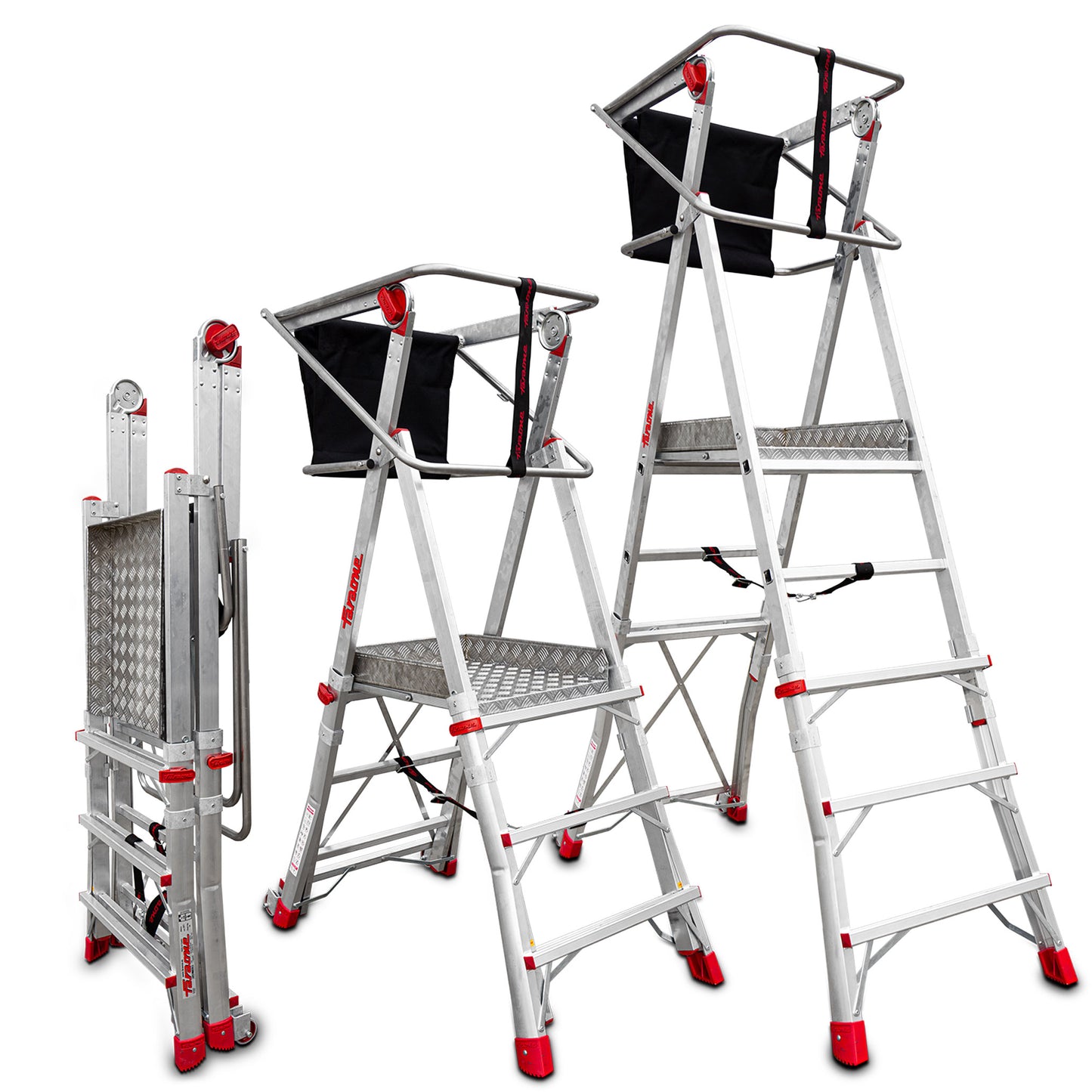 PLS | Escalera con amplia plataforma y altura regulable