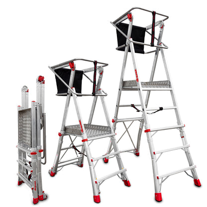 PLS | Escalera con amplia plataforma y altura regulable
