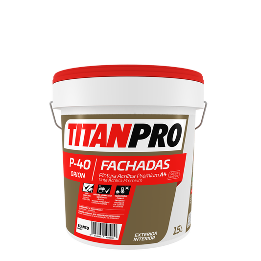 Pintura Vinílica Premium Titan Pro P40 Satinado
