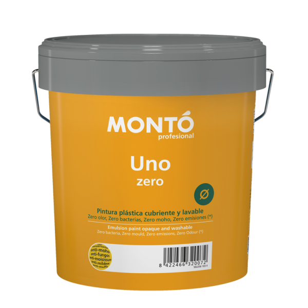Pintura Plástica Uno Zero Blanco MONTO | para Paredes y Techos de Interior