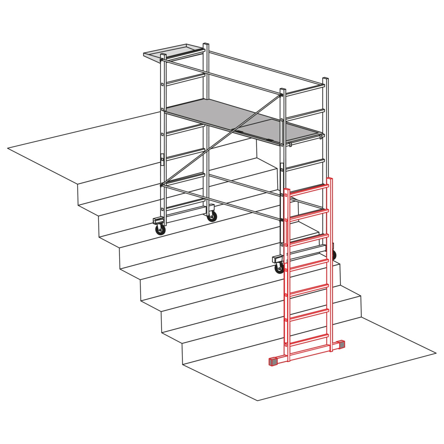 R140-S | Kit de aluminio para escalinatas en andamio RAPIDO 140