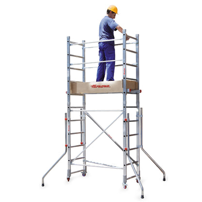 RAPIDO 140 | Andamio de aluminio con ruedas y plataforma de 140x60 cm.