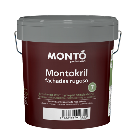 Revestimiento Rugoso de Fachada Montokril Blanco MONTO | Resistente a la Intemperie, la Lluvia y los Rayos UV