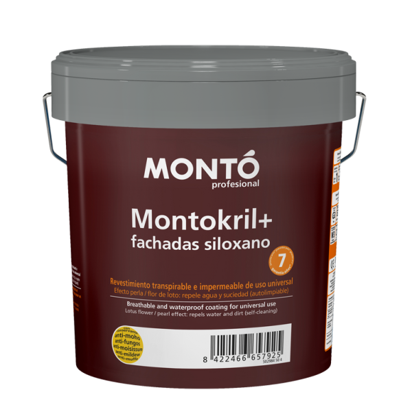 Revestimiento Siloxánico de Fachada Montokril + Siloxano Blanco MONTO | Resistente a la Intemperie, la Lluvia y los Rayos UV