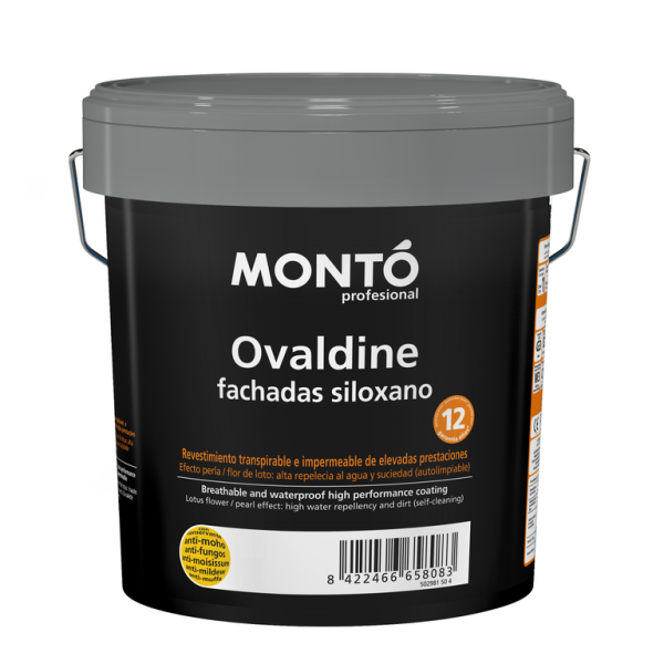 Revestimiento al Silicato de Fachada Ovaldine Blanco MONTO | Resistente a la Intemperie, la Lluvia y los Rayos UV