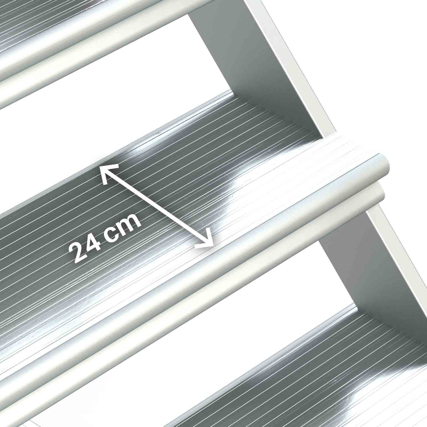 SB45 | Escalera de aluminio con plataforma y vuelo| Inclinación de 45º