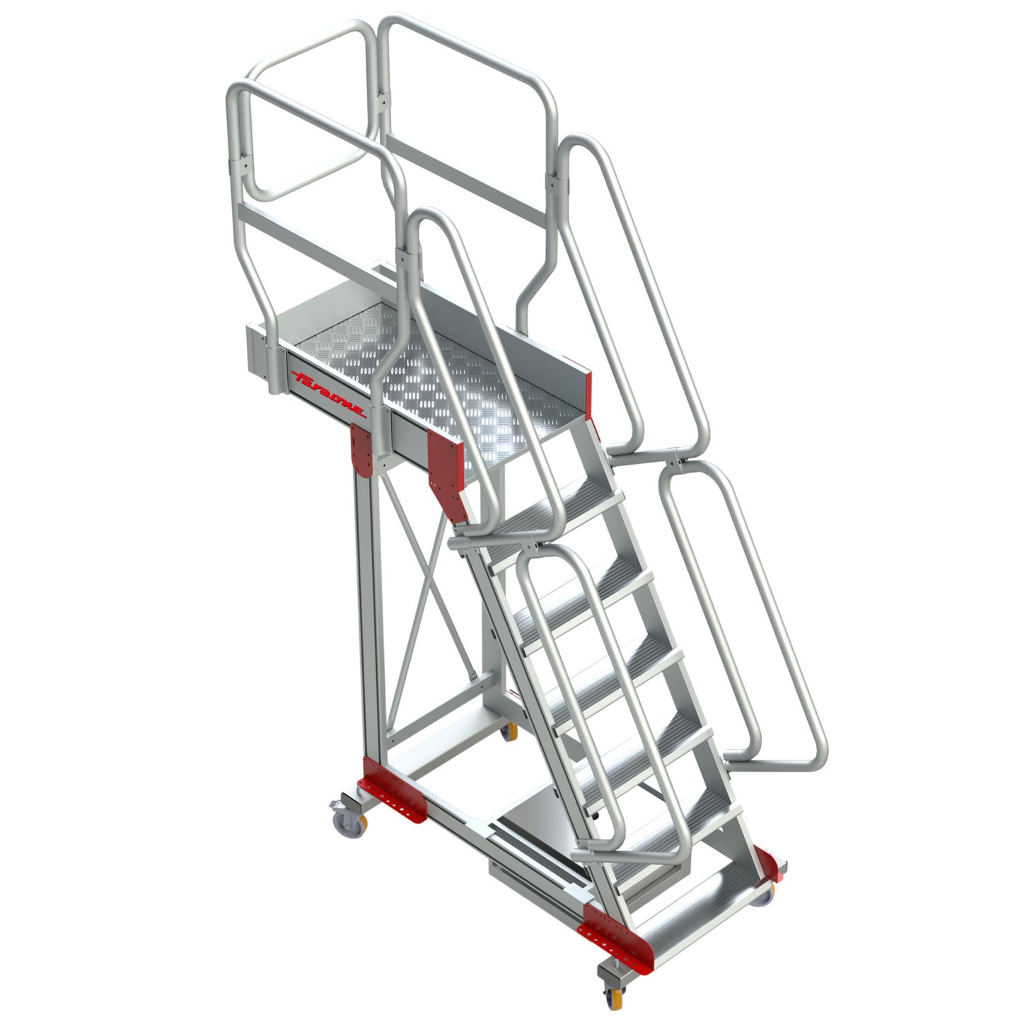 SB60 | Escalera de aluminio con plataforma y vuelo| Inclinación de 60º