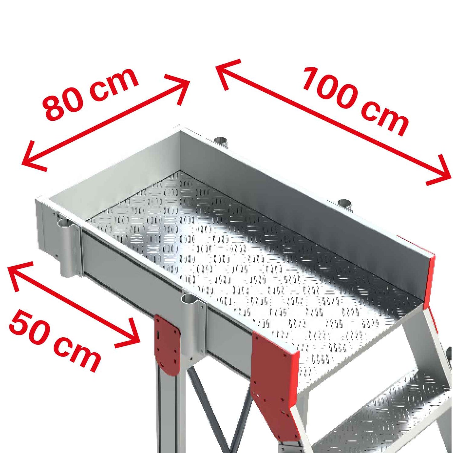 SB60 | Escalera de aluminio con plataforma y vuelo| Inclinación de 60º