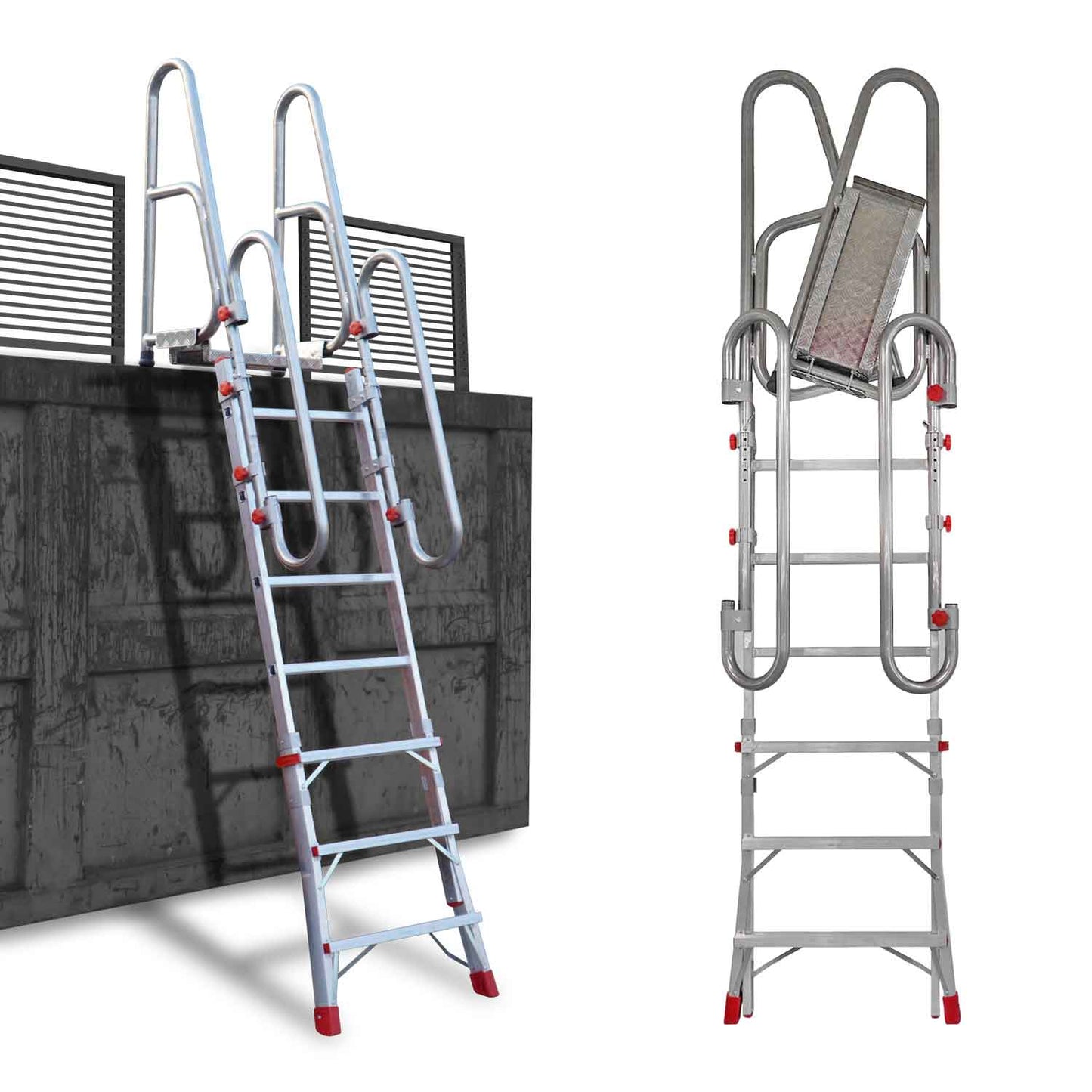 SCRT | Escalera plegable para camión con altura regulable.