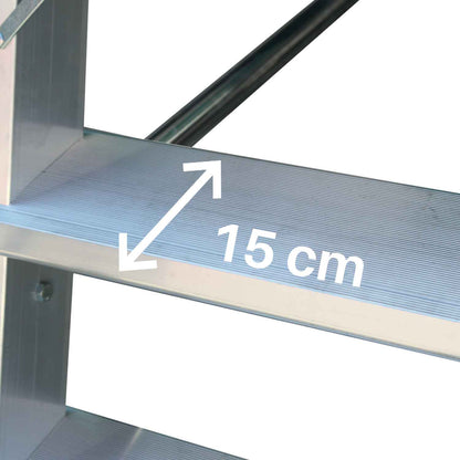 SMTS | Escalera de almacén con plataforma, ruedas y estabilizadores a partir del modelo SMTS120.