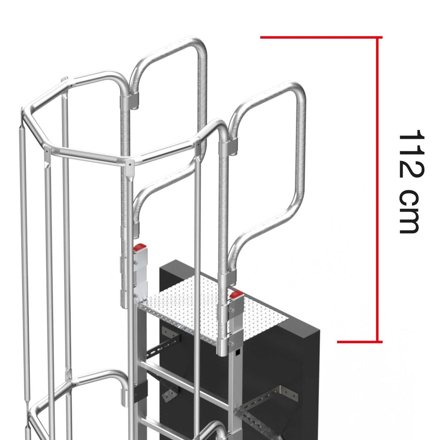 SVS1 | Escalera vertical de seguridad con jaula y descansillo