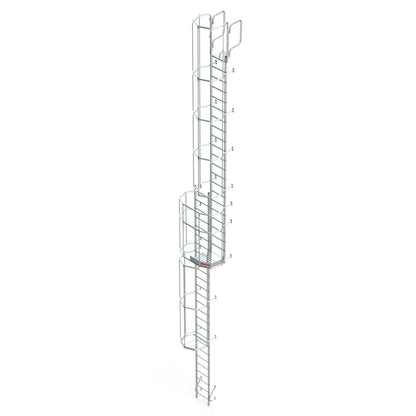SVS1 | Escalera vertical de seguridad con jaula y descansillo