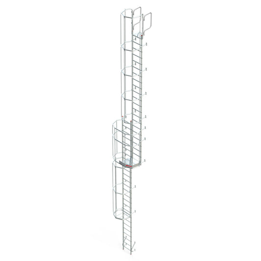 SVS1 | Escalera vertical de seguridad con jaula y descansillo