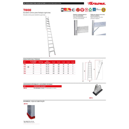 T600 | Escalera cónica para trabajos agrícolas