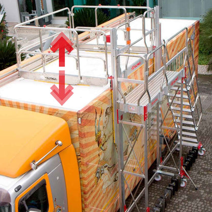 TSA-S | Escalera con plataforma y barandilla regulable