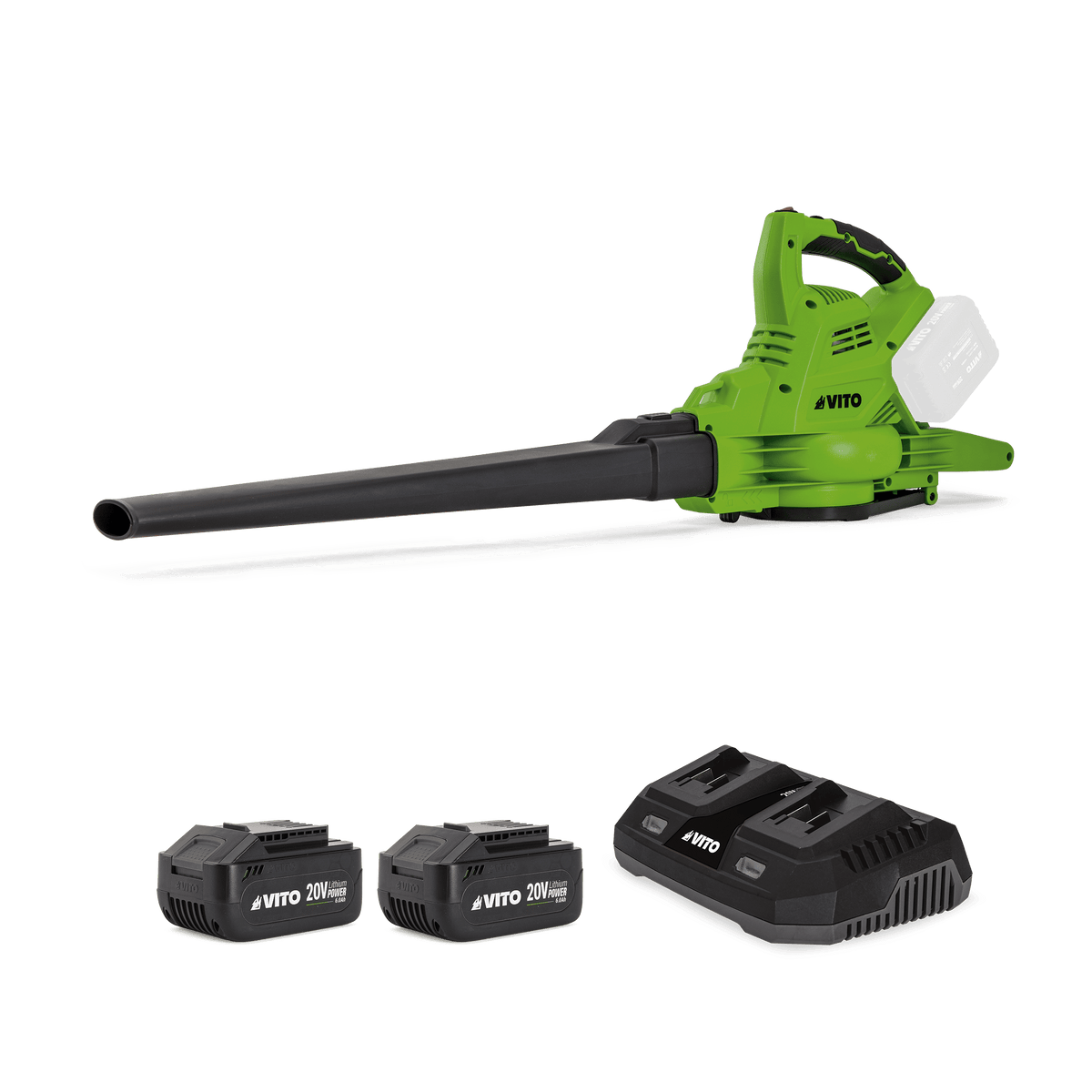 Aspirador Soplador 40 V, Cargador Doble y 2 Baterías 6 AH VITO VIBCAS402B6CD