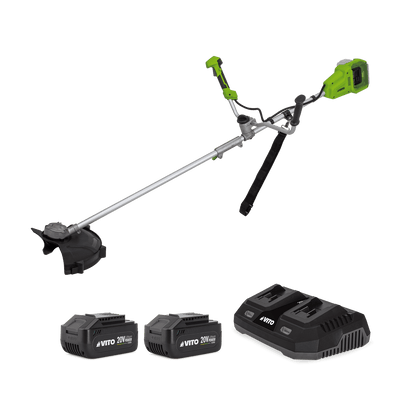 Desbrozadora 40V con Cargador Doble y 2 Baterías VITO VIBCRSBSFL402B4CD
