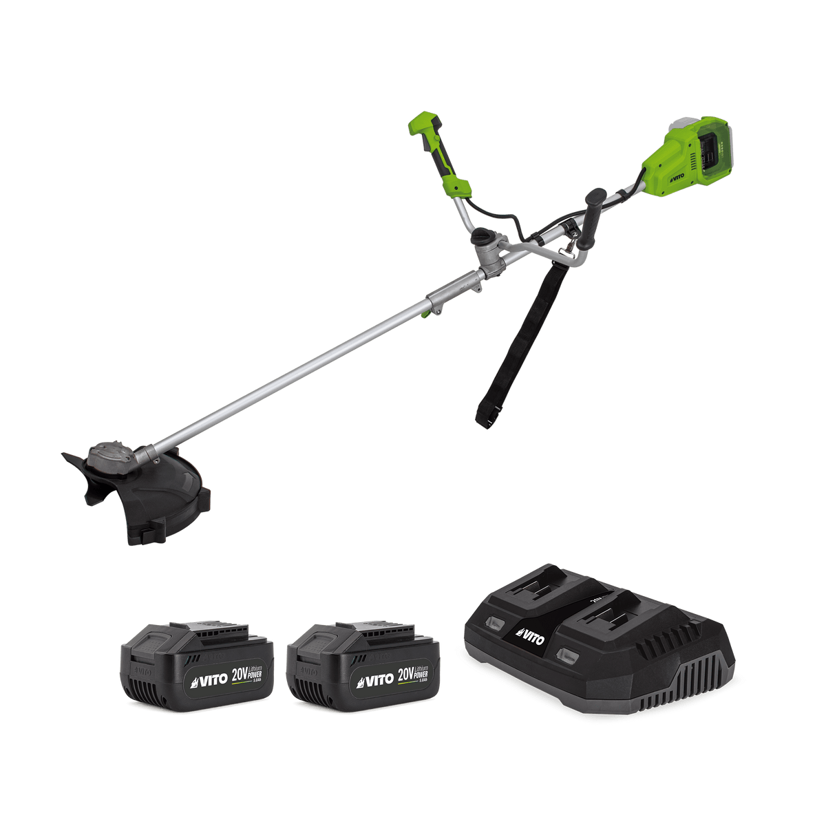 Desbrozadora 40V con Cargador Doble y 2 Baterías 5AH VITO VIBCRSBSFL402B5CD