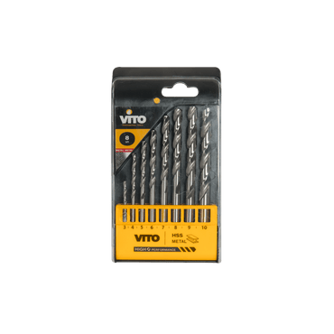 Jeu de 8 forets HSS (3, 4, 5, 6, 7, 8, 9, 10MM) VITO