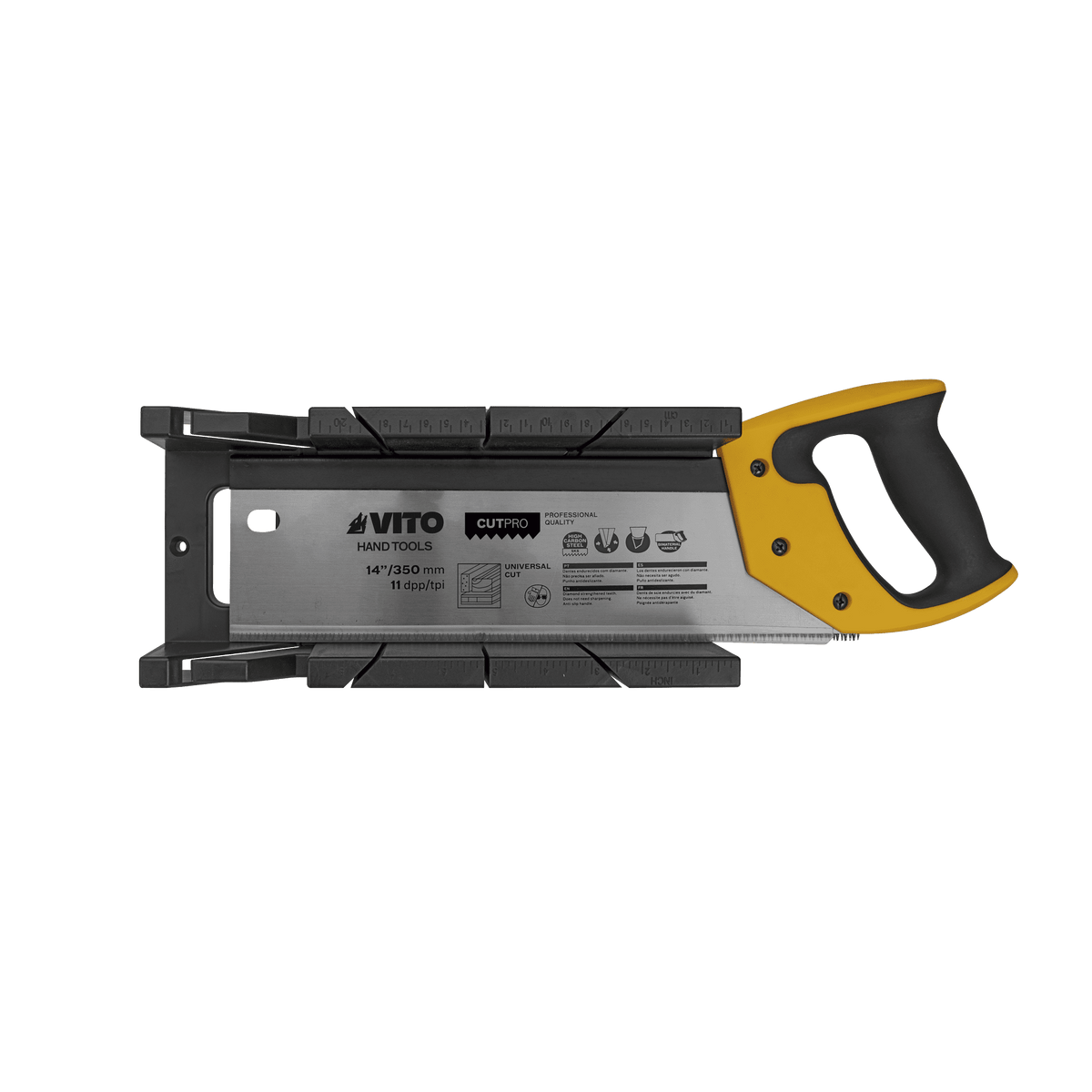 Caja de Inglete con Serrucho de Costilla, Mango Bimaterial 350MM VITO VICE350