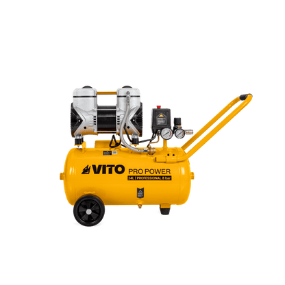 VITO Compresor Silencioso Sin Aceite 24L 8 Bar 2.0Cv